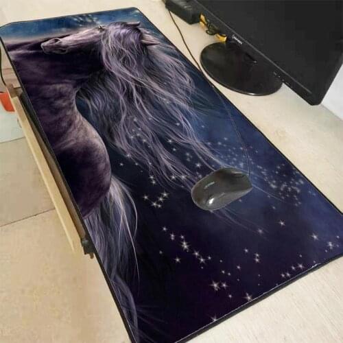 XGZ Fantasy Purple Horse Animal Large Gaming Mouse Pad Gamer Lock Edge Keyboard Mouse Mat Desk Mousepad for CS GO LOL Dota Game