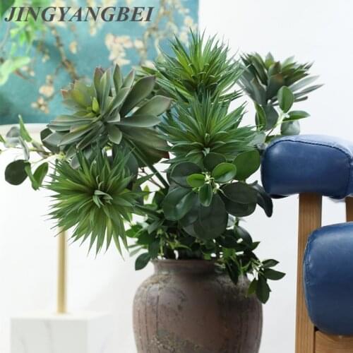 Artificial Plant Succulent Green Long Branch Plastic Fake Fower Accessories Festival Hotel Christmas Home Decoratio