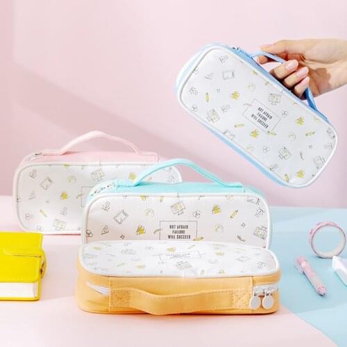 Creative Portable Large-Capacity Pencil Case Fashion Multifunctional Storage Student Stationery Bag