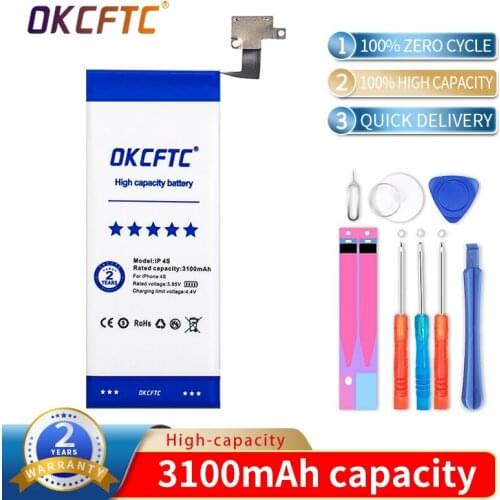 3100mAh Lithium Phone Real 3.8V Battery For iPhone 4S 4GS iPhone4S Rechargeable Phone Bateria Batteries High Quality