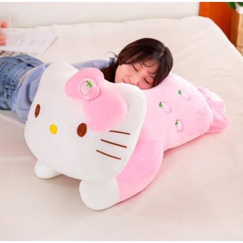 Cartoon Soft Kitty Cat Plush Toy Childrens Hello Sofa Pillow Cushion Kawaii Padded Toy Gift Childrens Room Decoration