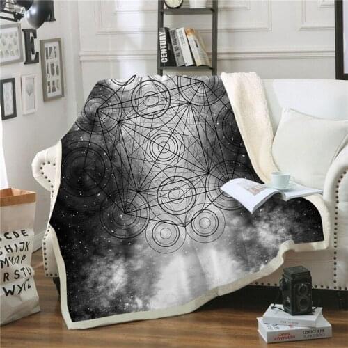 New cool geometric wool blanket 3D printing wool blanket adult quilt home office washable blanket
