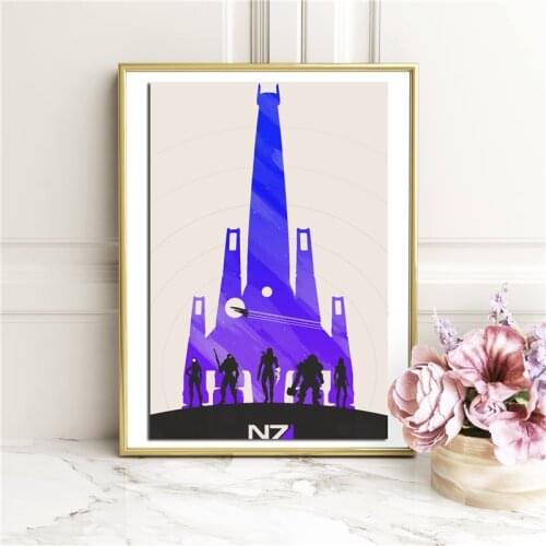Mass Effect 3 Minimalist Wall Art Canvas Poster And Print Canvas Painting Decorative Picture For Bedroom Home Decor Framework HD