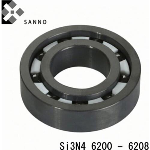 SI3N4 Full ceramic bearing 6200 - 6208 deep groove ceramic ring bearings high corrosion resistance industry ceramic part