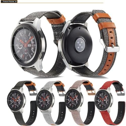 For Samsung Gear S3 Frontier 22MM Genuine Leather Watch Band Strap Galaxy Watch 46mm Replacement Wristband for Amazfit gtr 47mm