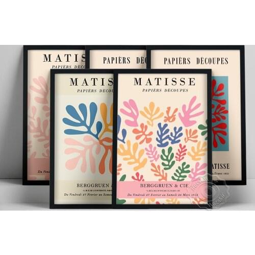 Henri Matisse Berggruen & Cie Canvas Print, Matisse Cut Outs Wall Painting, Vintage Leaf Abstract Poster, Color Plant Wall Art