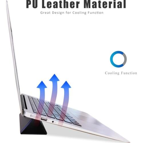 Foldable Heat Dissipation Invisible Multifunction Suction Cup Holder for Mobile Phone Tablet Laptop Universal Pu Leather Stand