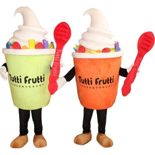 Funny Ice Cream Yogurt Mascot Costume Carnival Festival Party Dress Commercial Advertising Costume for Adult