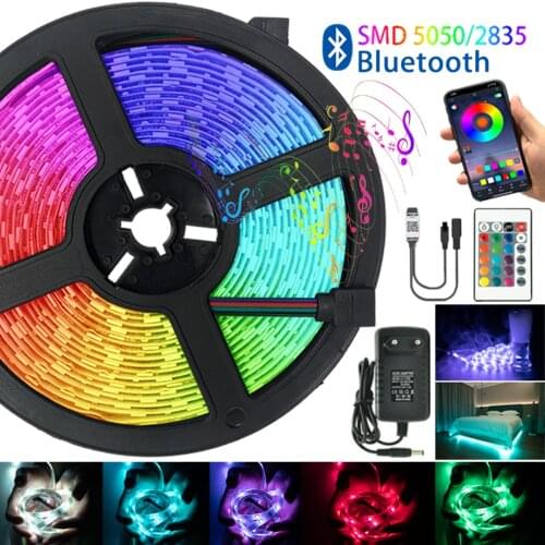 LED Strip Lights Bluetooth RGB 5050 SMD 2835 Flexible Lamp DC 12V Tape Ribbon Diode Bedroom TV Iuces 5M 10M 15M 20M For Festival