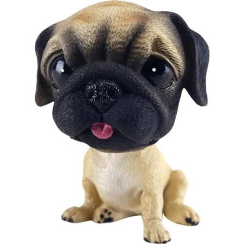 Car Accessories Ornaments Cute Dog Shaking Head Car Decoration Creative Yellow Bulldog Auto Accessorie