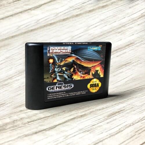 The Steel Empire - USA Label Flashkit MD Electroless Gold PCB Card for Sega Genesis Megadrive Video Game Console