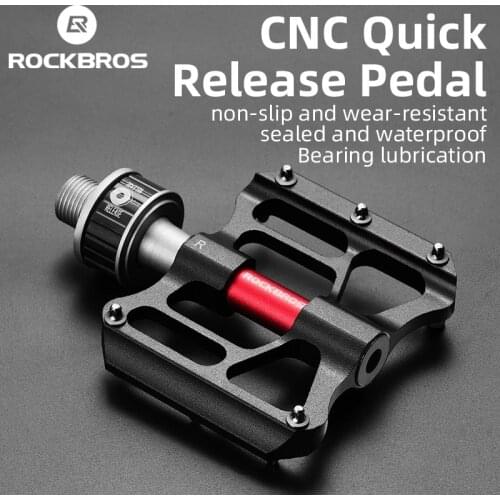ROCKBROS Bicycle Pedals MTB Quick Release CNC Aluminum Alloy Seal Bearing Bike Pedals Chrome Molybdenum Cycling Ultralight Pedal