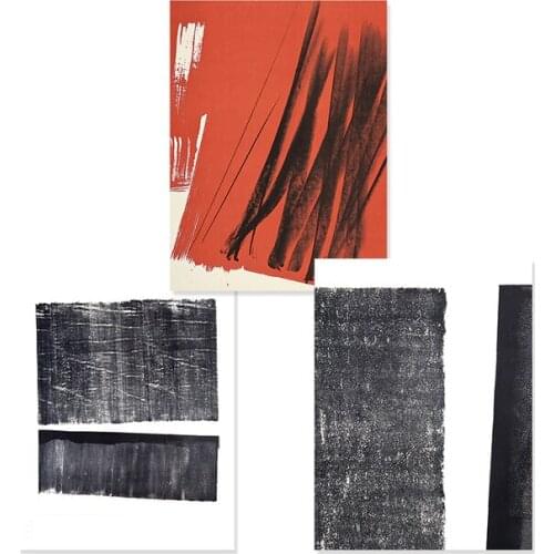 Vintage Abstract Geometric Brush Strokes Dust Canvas Painting Wall Art Poster Print Wallpaper Living Room Bedroom Decoration