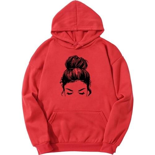 Femmes Sweetshirts Oversized Hoodie Autumn Long Sleeve Hoodie Sweatshirt Messy Bun Printed Designs For Autumn and Winter