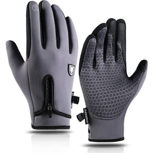 Black Grey Winter Gloves Keep Warm Cycling Gloves Male Outdoor Touch Screen Female Riding Driving Sports Men Women Winter Gloves