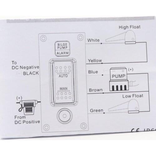 3Way DC12V LED Indicator Bilge Pump Switch Panel Manual Auto For Boat Marine