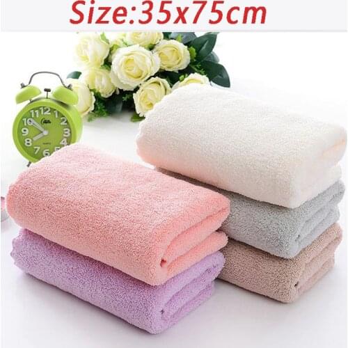 35x75cm Microfiber Coral fleece towel plain face towel soft absorbent universal couples no hair loss no color loss Bathing Tools