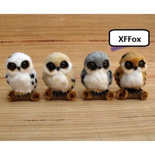 4 pieces a lot cute reallife owl models plastic&furs owl dolls home decoration gift about 7x7x10.5cm xf0493