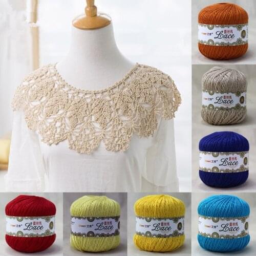 50g/Ball DIY Hand Knitting Threads Lace Crochet Thread Wool Fine Yarns Cotton Embroidery Crochet