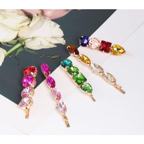 60pcs/lot DIY Simple Multi Geometric Squares Drill Hair BB Clip Set Auger Hairpins Hair Styling Tools Hair Accessories HA1208