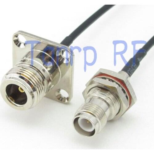 6in N female with 4 hole panel to RP-TNC female RF connector adapter 15CM Pigtail coaxial jumper cable RG174 extension cord