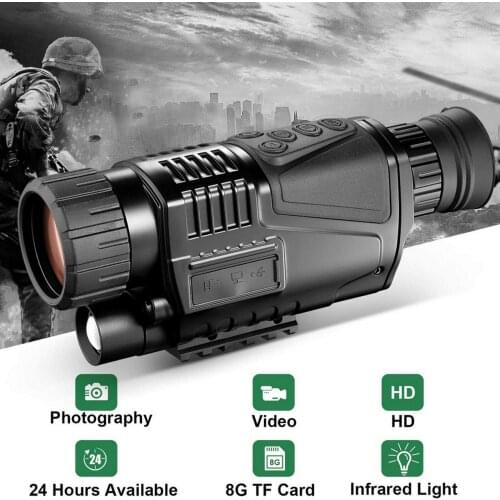 8x40 Infrared Night Vision Monocular 200m 1.5-inch TFT LCD Digital Camera with Video Playback USB Output Function for Hunting