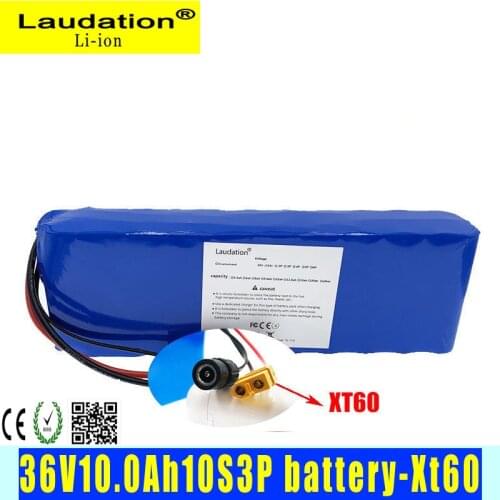 Laudation 36V 10Ah Battery Pack 500W High-Power And Capacity 21700 10S 2P Electric Vehicle Bicycle Motorcycle With 15A BMS XT 60