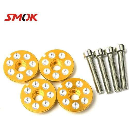SMOK Motorcycle Scooter CNC Aluminum Footpeg Pedal Plate M6 Screw Cover For Yamaha GTR 125 BWS X 125 SMAX 155 RS100 RS Z100