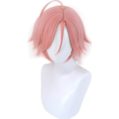 Anime Ensemble Stars Oukawa Kohaku Pink Short Heat Resistant Synthetic Hair Wig Halloween Party Costume Cosplay Wigs