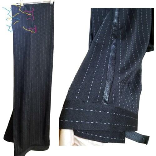 Latin Dance Pants Men Striped Competition Trousers Male Adult Samba Tango Cha Cha Salsa Wear High Elastic Thin Material DNV13435