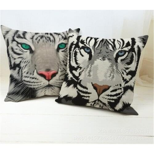 45x45cm White tiger Sofa Pillowcase Pink Cushion Cover Throw Pillow Case Home Sofa Bed Chair Decoration 17.72x 17.72inch