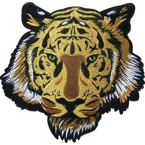 DD New Tiger Embroidered Applique Patches Iron on Patch for Clothes DIY Grament Accessories Embroidery Patchwork decoration