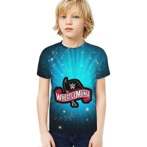 Boys Funny we Wrestling federation 3D Print T Shirt Short Sleeve Children T-Shirts Summer Kids Girls Tops Children Clothes