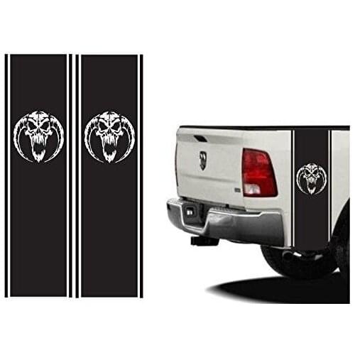 For Rear 2xBed Stripes Vinyl Graphic bones Wicked skull Universal truck pick up wheel Car Styling