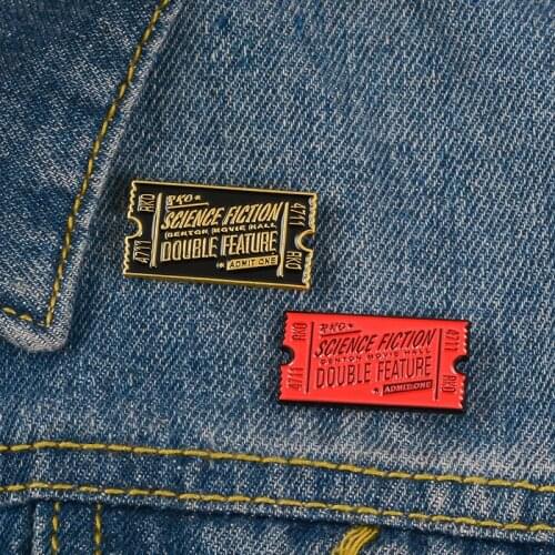 Rocky Horror Enamel Pins Movie Ticket Badge Brooch Custom Lapel Pin Denim Shirt Collar Science Fiction Punk Jewelry Gifts Women