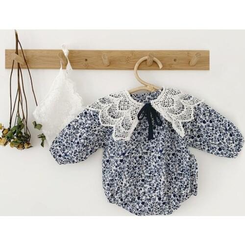 Baby Girl Rompers 3pcs 0-24M Vintage Floral Baby Girl Clothes Set Long Sleeve Jumpsuit+Hat Infant Autumn Newborn Outfits Sets