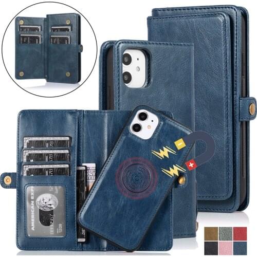 Magnetic Flip Leather Case For iPhone 12 Mini 11 Pro XS Max XR X SE 2020 7 8 6 6S Plus Wallet Card Holder Back Cover Coque Etui