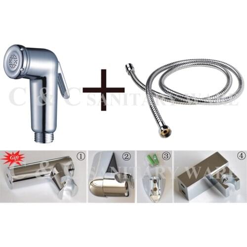 C&C Brand, 100% Quality Assurance)! Single Handle ABS Chrome Shattaf Bidet With Stainless Steel Hose - Free Shipping A1201S