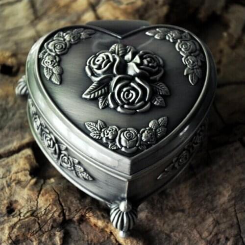 Monika tone tripod classic tin metal floral carved princess jewelry box keepsake souvenir makeup organizer tn gift box case 2126