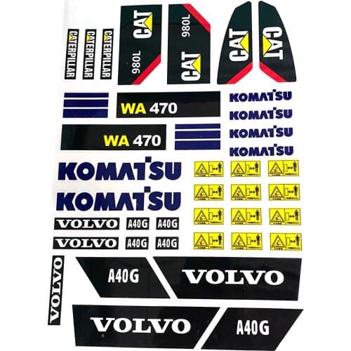 Sticker 1/14 Excavator Model Sticker Loader Excavator Construction Vehicle Model Three-in-one Decorative Sticker