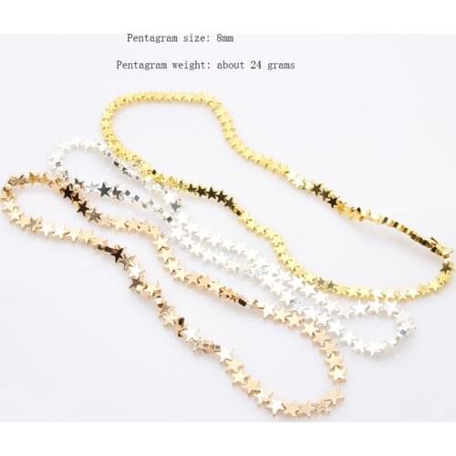 Natural Stone Pentagram Star Black Gold silve Blue Hematite Beads Loose Beads 15inch 8MM DIY for Jewelry Bracelet Making