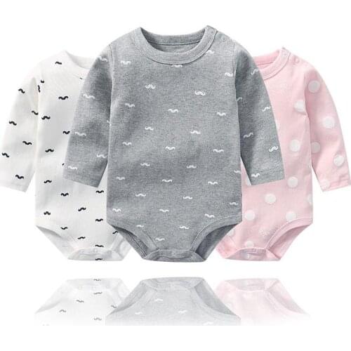 New Fashion Baby Spring Clothes For Boys And Girls Autumn Long Sleeve Cotton Bodysuits 0-24m Kids Climbing Pajamas 2021 Infants