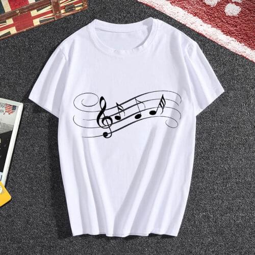 New music note printed Women T-Shirt Fashion Graphic Tee Women Summer Tops Female Harajuku Tshirt Korean Tee Shirts