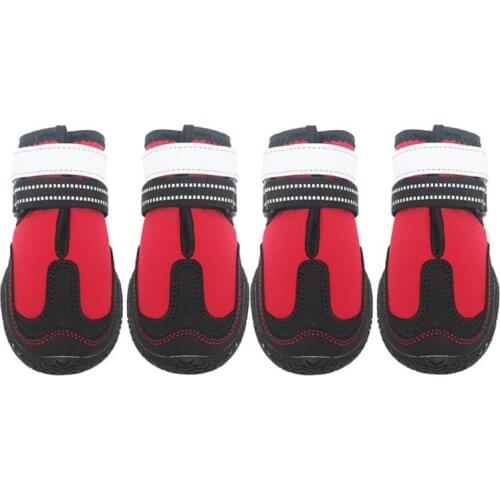 Pet Dog Shoes Outdoor Paw Protectors Sports Mountain Wearable Waterproof Anti-slip Soles Reflective Winter Snow Boots
