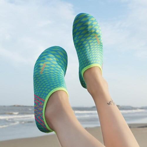 Summer Barefoot Shoes Slip on Beach Lover Shoes Men Flat Soft Swimming Upstream Water Shoes Mesh Fabric Women Aqua Shoes