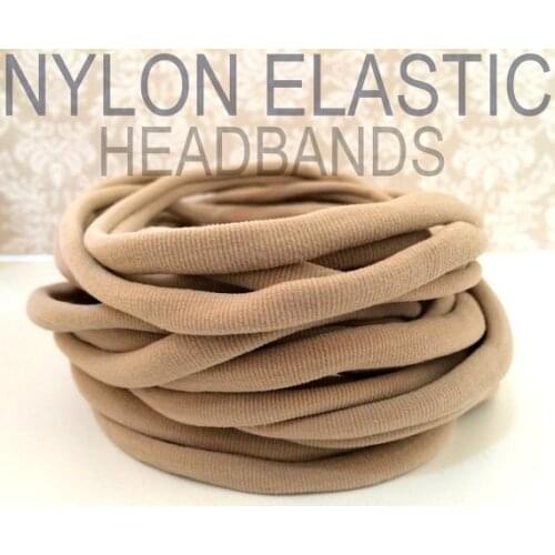 100pcs Wholesale Stretch Nylon Headbands 8mm One Size Fits All Non Dent Bulk Nylon Headbands