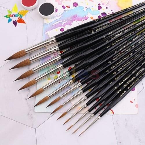 Original Germany da vinci MAESTRO V35 Collinski red mink Round head Watercolor gouache brush pen Professional art supplies