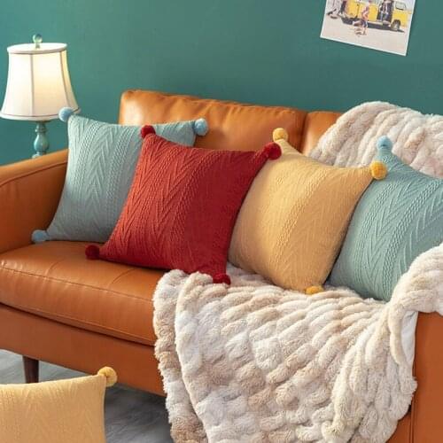 Sofa Living Room Pillow подушка Office Bedhead Cushion INS Knitted Pillowcase With Core Home Decoration Kussens Woondecoratie