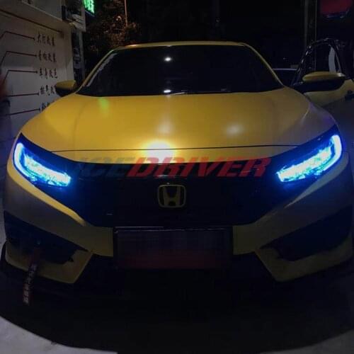 Icedriver for Honda Civic DRL RGB multicolor LED boards Tenth generation daytime running lights Red Blue Demon Eye lighting bulb