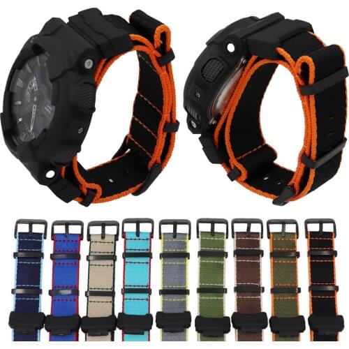 Nylon Canvas Strap Watchband for Casio G-Shock GA-110/100/120/150/200/400 GD-100/110/120 DW-5600 GW-6900 Bracelet Wrist Band